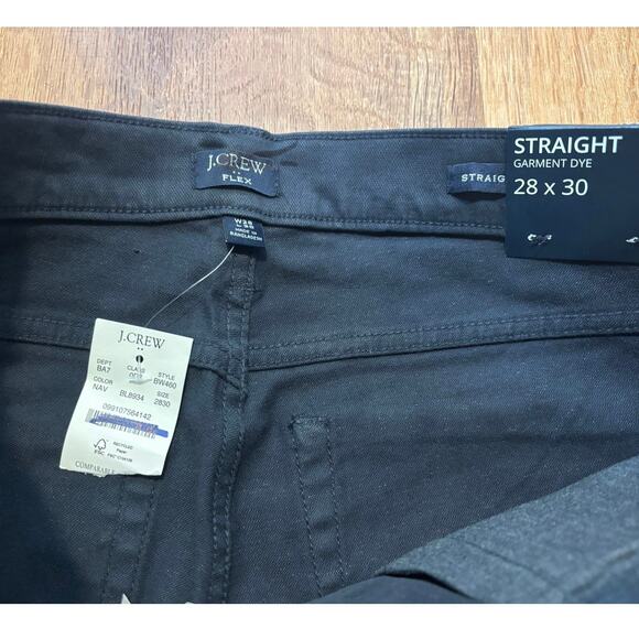 NWT J.Crew Straight Fit Garment Dyed Five Pocket Pant In Navy Size 28x30 - Picture 5 of 8